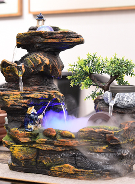 开业礼品树脂桌面装饰品流水摆件