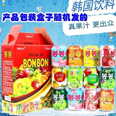韩国进口网红饮料整箱海太葡萄果肉果汁粒芒果味饮品礼盒装