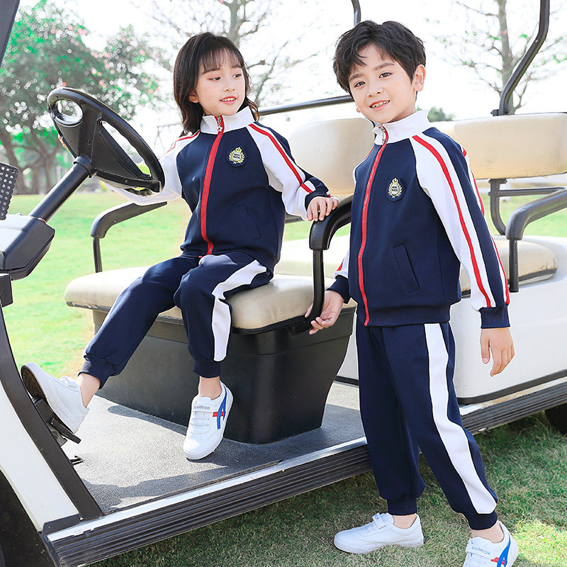 CUSTOMIZED SCHOOL UNIFORMS FOR PRIMARY SCHOOL STUDENTS SPRING AND AUTUMN SPORTS SETS CLASS UNIFORMS CHILDRENS SUMMER KINDERGARTEN UNIFORMS SHORT-SLEEVED THREE-PIECE SETS