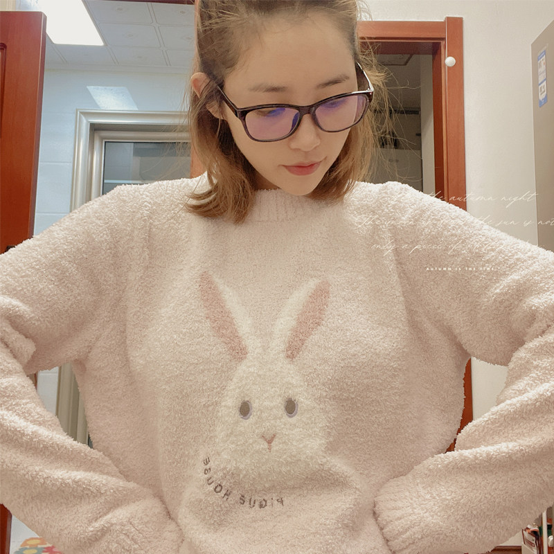 秋冬加厚可爱小兔叽软绵绵睡衣居家服猫咪珊瑚绒卡通保暖套装套头,女士内衣/男士内衣/家居服,睡衣/家居服套装,淘宝优惠券,粉丝福利购,淘宝优惠卷