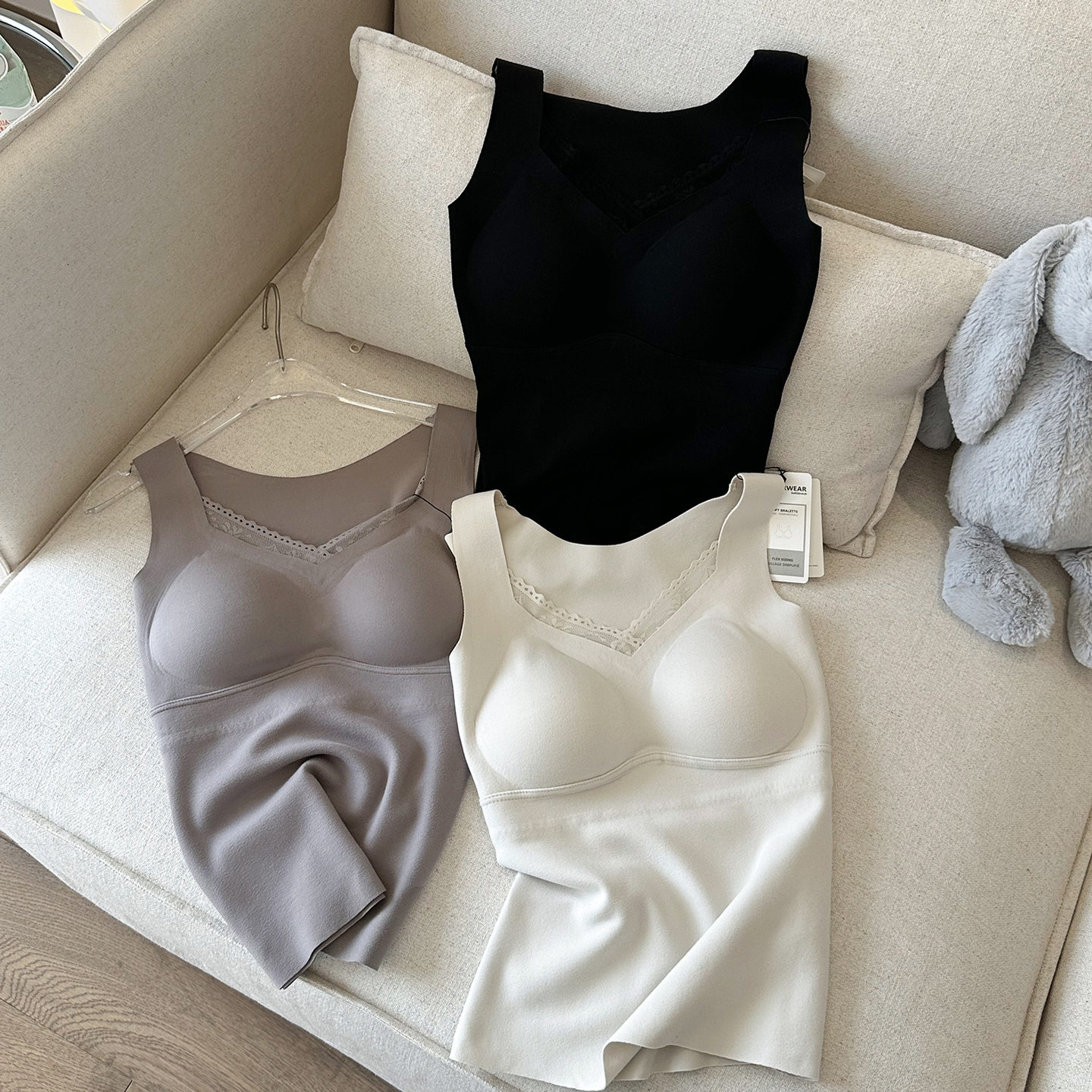 秋冬一体免穿文胸保暖背心