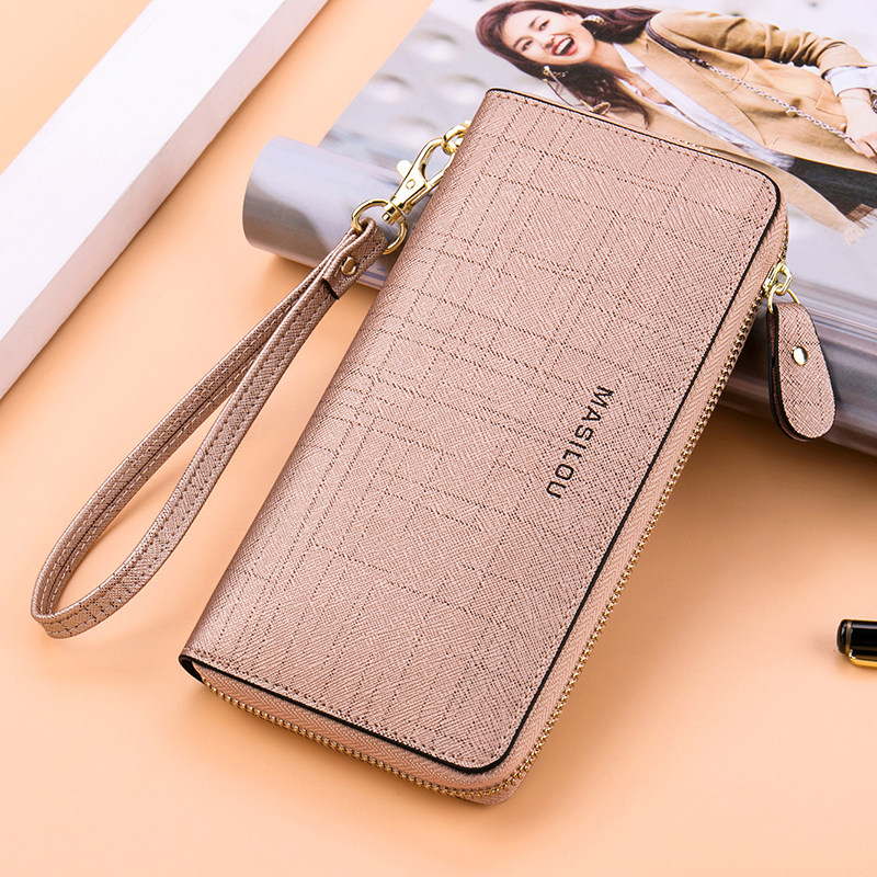 玛狮路钱包女2020新款时尚韩版长款真皮拉链钱夹简约大容量手拿包