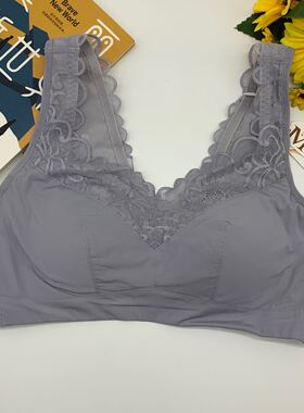 美佳美侬81904光面美背蕾丝聚拢上托侧收亲肤透气薄款背心式文胸