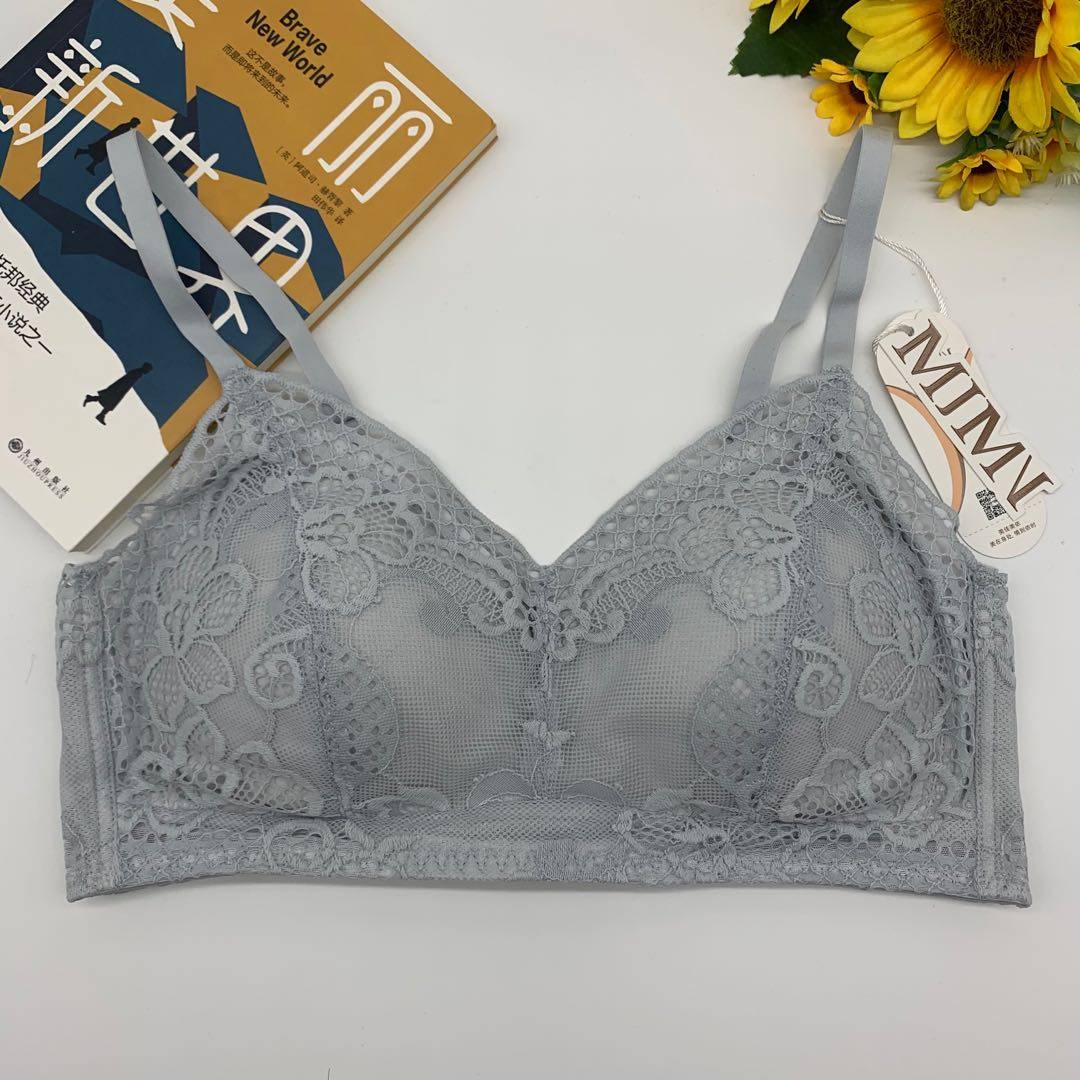美佳美侬养护内衣女甜美蕾丝透气聚拢侧收细肩带全罩杯文胸m82905