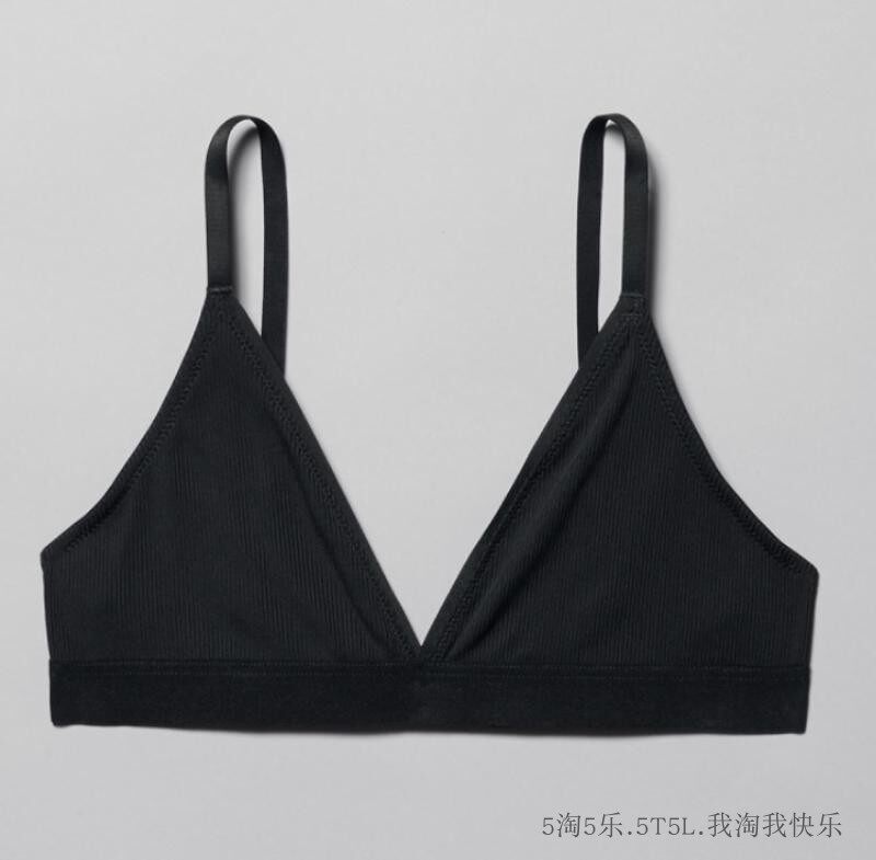 5淘5乐 外贸欧美简洁无钢托睡眠文胸三角杯深V超薄款