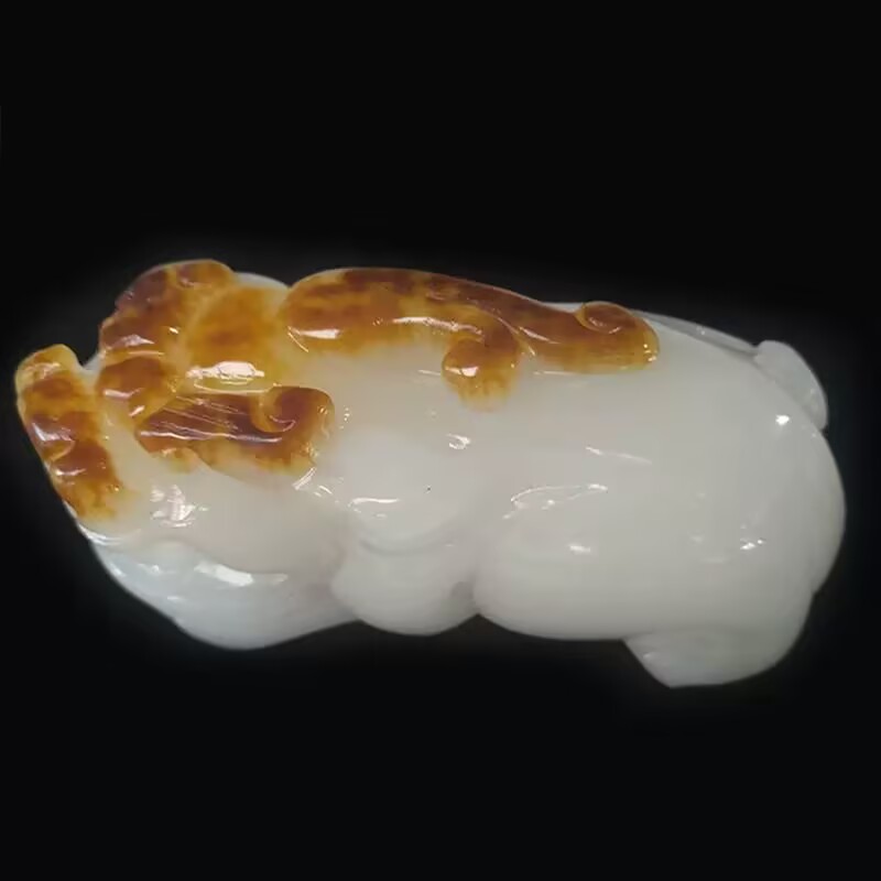 原石籽料鸿运当头貔貅手把件