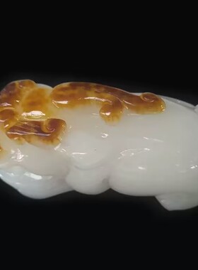 白玉籽料原石鸿运当头手把件