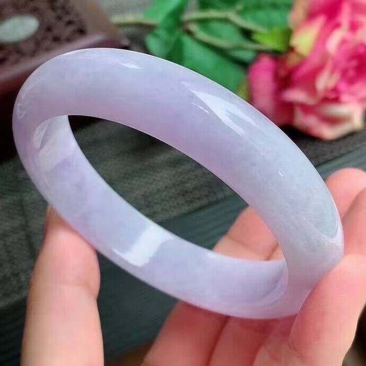 冰糯种紫罗兰翡翠玉手镯