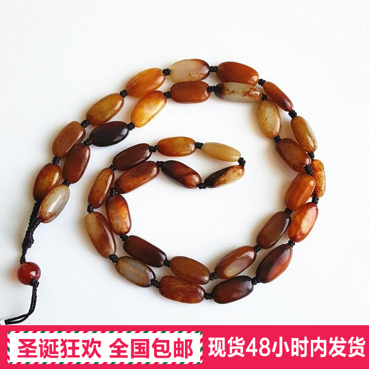 手工编制天然新疆和田玉枣红皮挂绳玉佩吊坠貔貅关公观音佛玉绳子