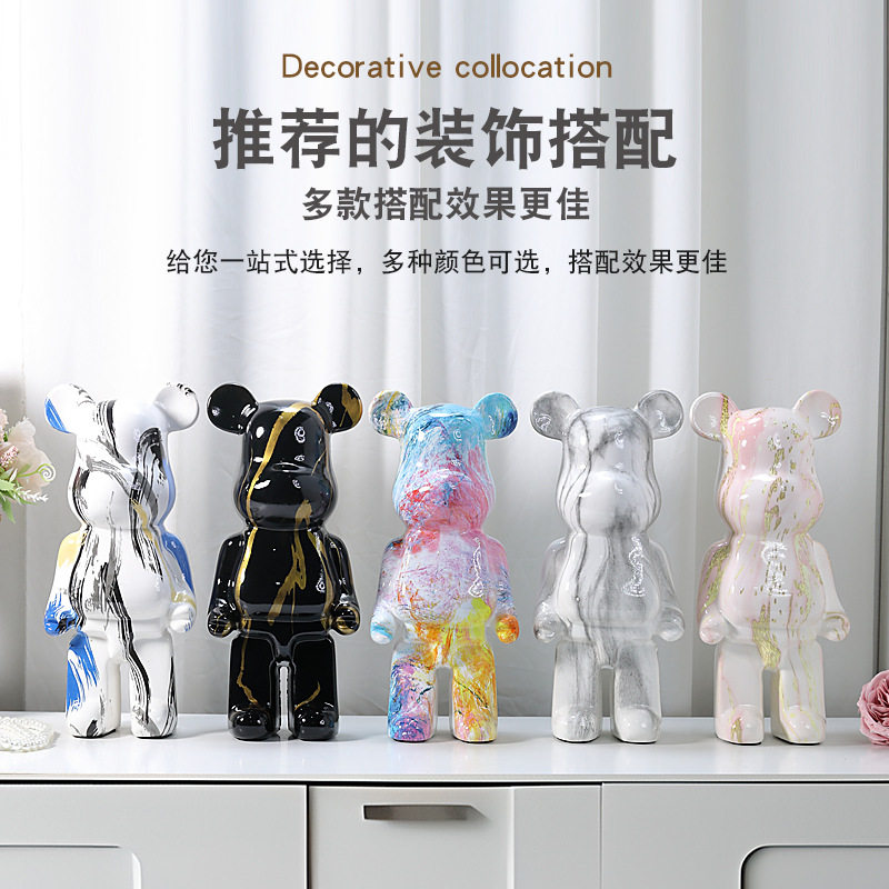 网红暴力熊摆件储蓄罐家居客厅酒柜玄关电视柜装饰品乔迁开业