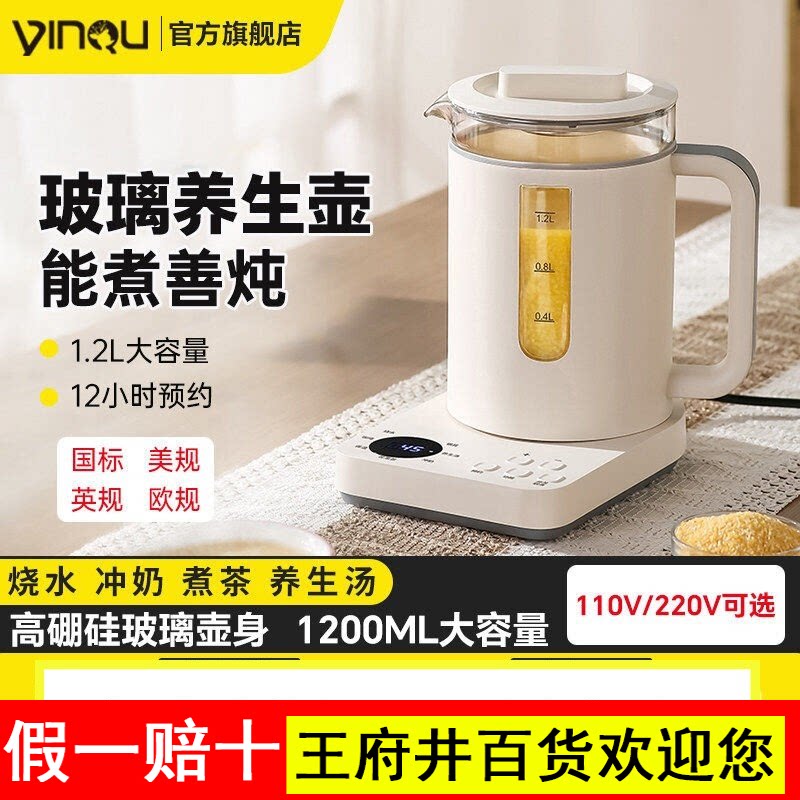 印趣养生壶多功能小型烧水壶110V美国日本加拿大出口家用花茶壶