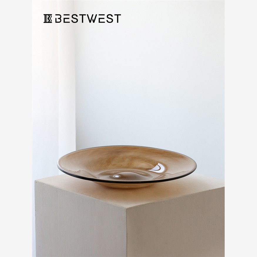 水果盘客厅茶几家用轻奢高档玻璃零食摆放盘精致高颜值干果糖果盘