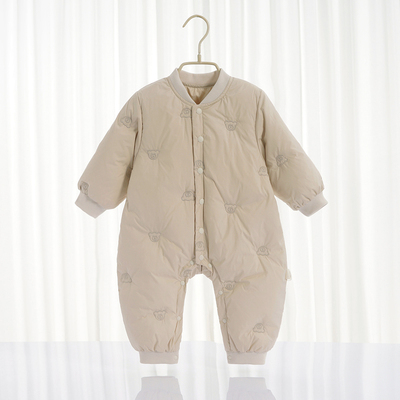 婴儿秋冬ins风羽绒服防风连体衣