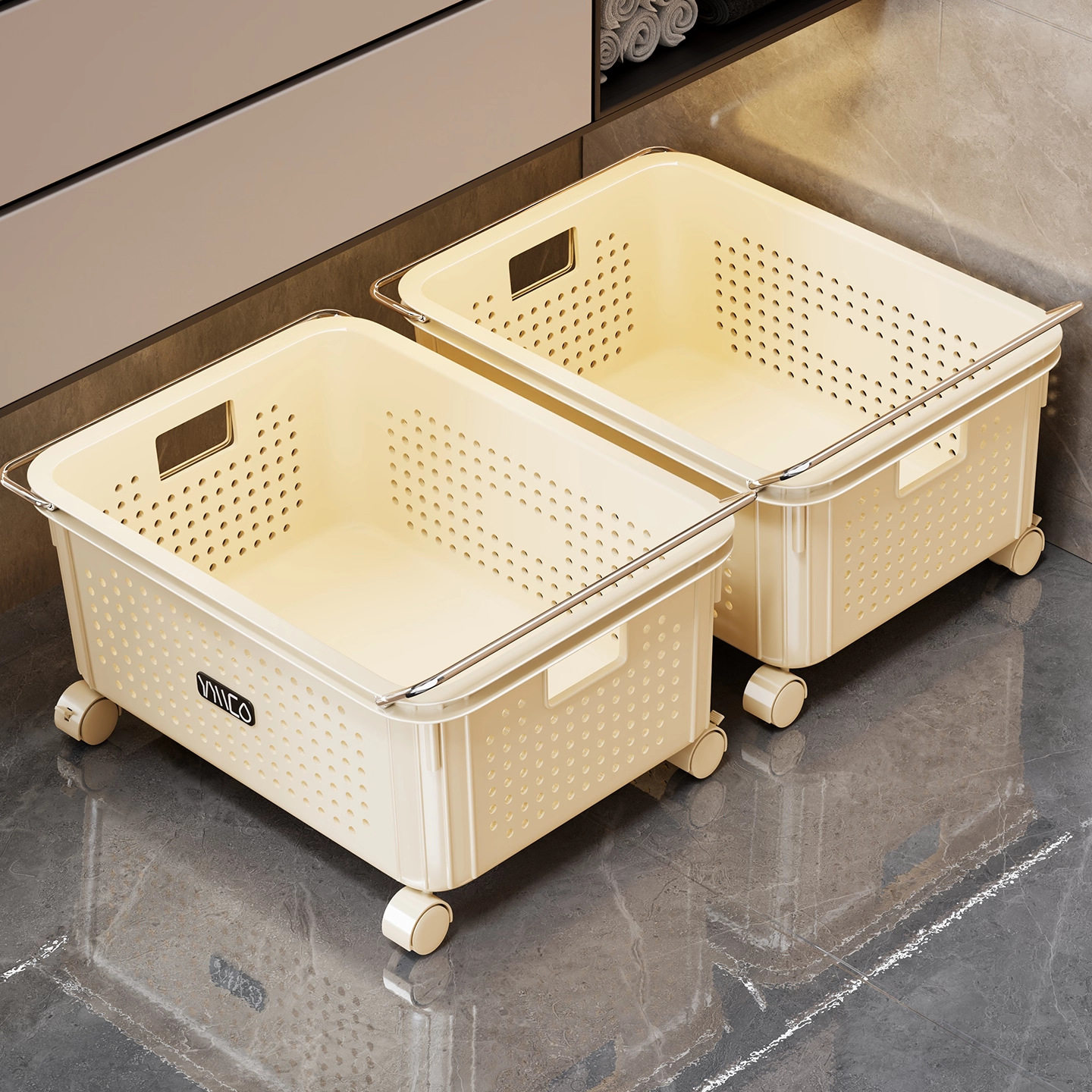 浴室柜下脏衣篓脏衣服收纳筐家用大容量可移动洗漱台下水槽洗衣篮