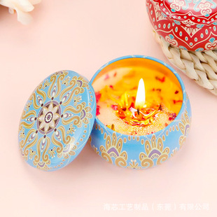 海芯工艺香薰蜡烛助睡眠精油固体空气清新铁罐家用持久浪漫室内香