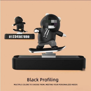 车载车用滑动摆件滑板熊新款 饰 卡通中控台摆件内饰可爱网红创意装