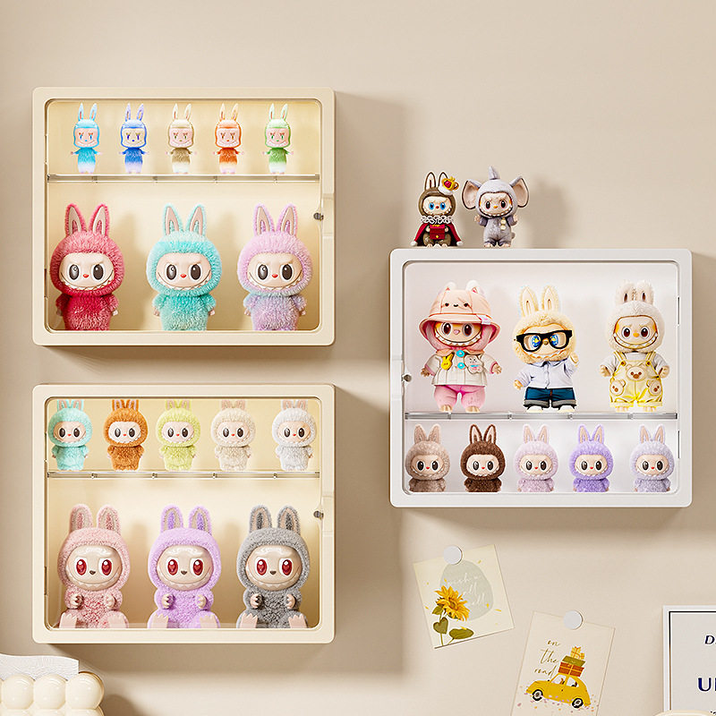 定制展示盒挂墙拉布布盲盒手办盒公仔收纳盒毛绒玩具磁吸透明置物