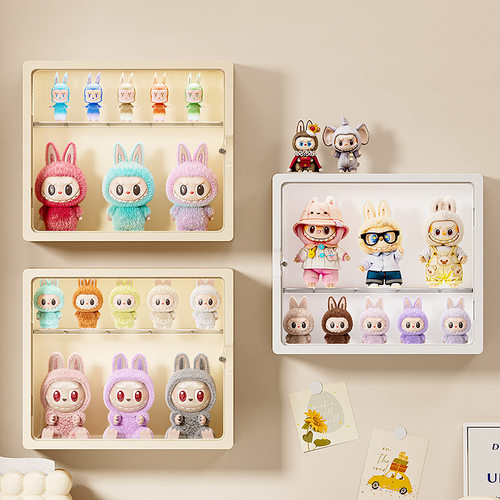 定制展示盒挂墙拉布布盲盒手办盒公仔收纳盒毛绒玩具磁吸透明置物