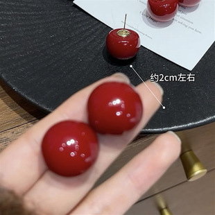 925银针复古百搭大点位馒头珍珠耳钉新年气质经典 高级感简约耳饰