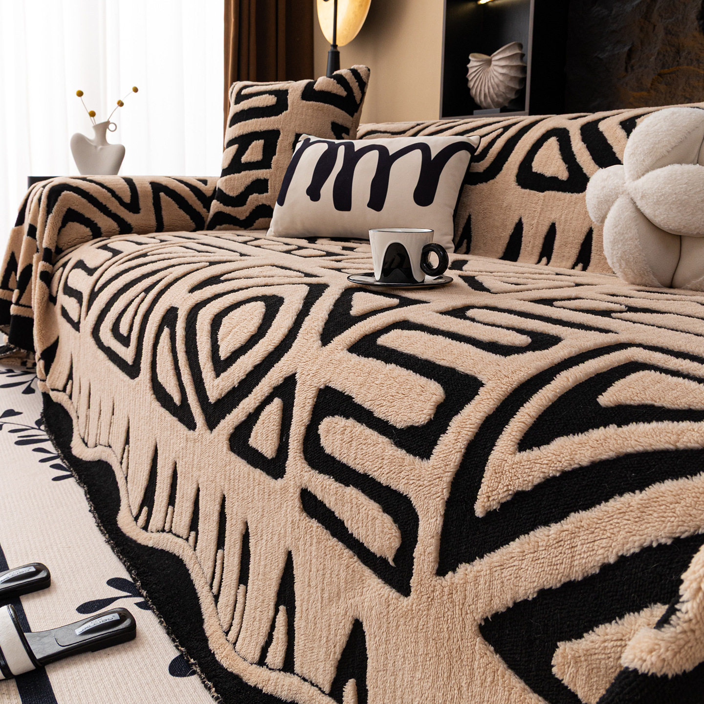 加厚毛绒沙发盖布冬季2025新款沙发巾全包万能通用套罩冬天防滑毯