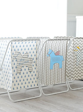 卡通马家居浴室置物收纳筐可折叠防水脏衣篮垃圾分类篓0938