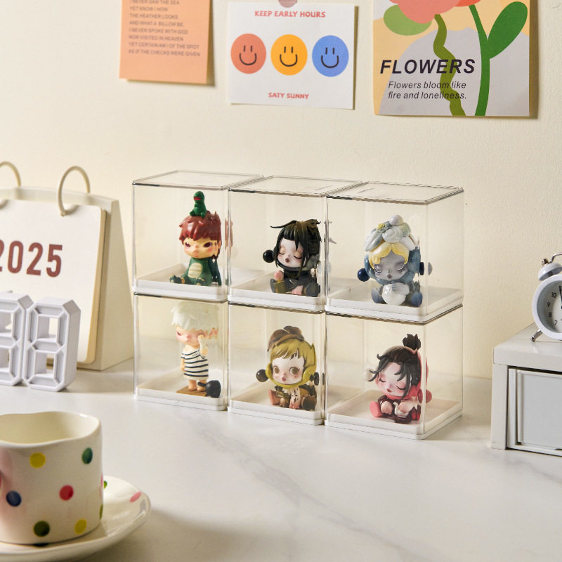 手办收纳盒泡泡玛特展示盒透明防尘玩具模型盲盒公仔娃娃收纳柜
