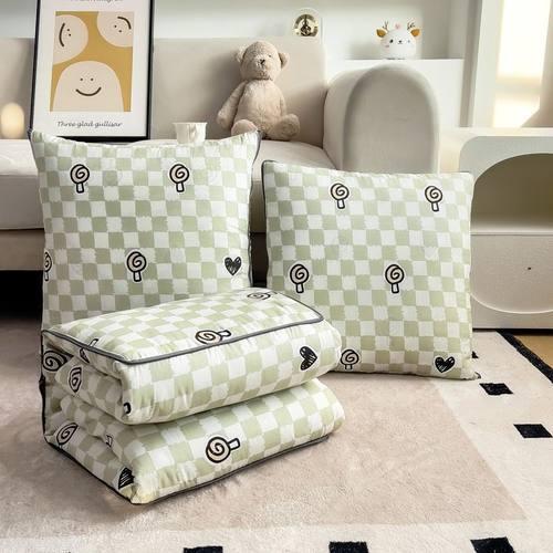 新款布艺多功能抱枕被办公室午休被子二合一沙发靠垫毯汽车靠枕被