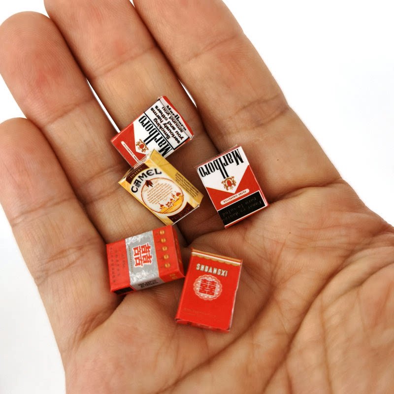 dollhouse娃娃屋bjd微缩模型ob11迷你食玩烟盒袖珍香烟烟素材摆件