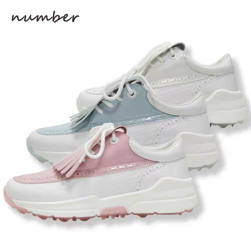 正品Number高尔夫球鞋女士英伦流苏风防水透气女防滑耐磨golf运动