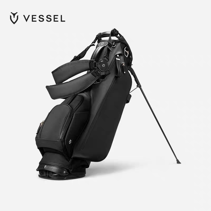 正品VESSEL高尔夫球包LUXgolf轻便皮革支架包鳄鱼纹男女4格7.5寸