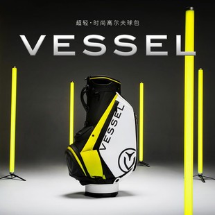 VESSEL高尔夫球包男士 9寸皮革防水泼golf bag职业球袋可装全套杆