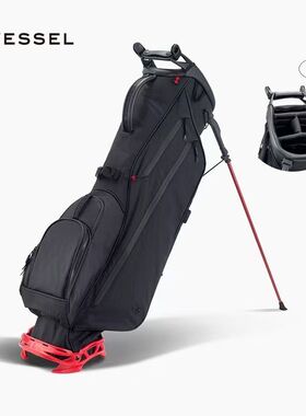 VESSEL新款高尔夫球包golfbag超纤皮革轻便支架包男女通用6格