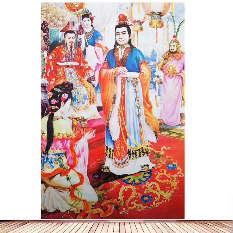 经典民间戏曲老年画曹植七步诗戏剧人物古典中式年代怀旧素材复古