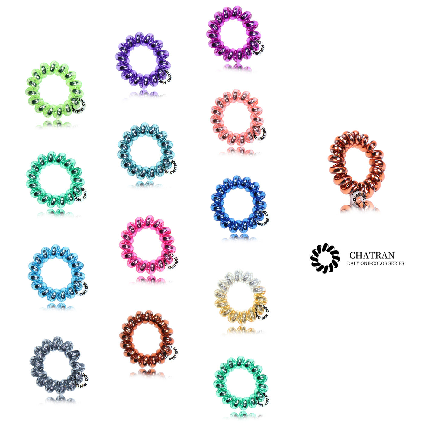 CHATRAN迷你TT指环发圈儿童电话线皮筋DIY手链扎发绳无痕不勒头发