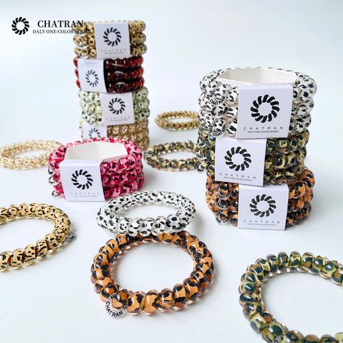 CHATRAN豹纹系列电话线发圈TT圈高马尾无痕高弹头绳不勒发皮筋