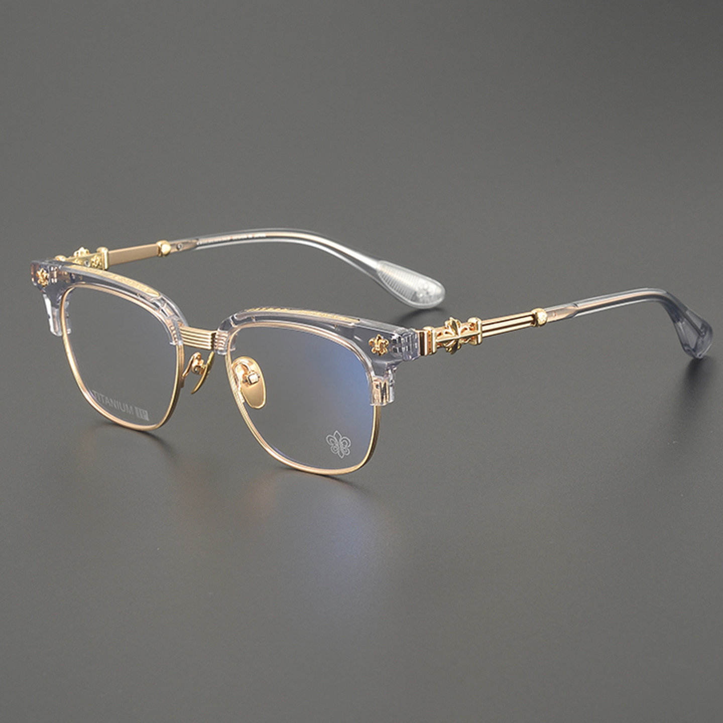 超轻半框眉毛男女近视眼镜框架