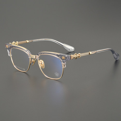 超轻半框眉毛男女近视眼镜框架