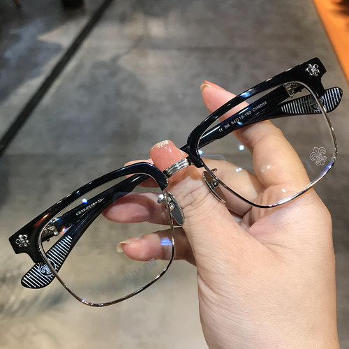大脸半框商务眉毛个性眼镜框架