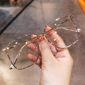 简丹萝心潮百搭防蓝光眼镜框超轻方框近视眼镜架可配度数变色时尚