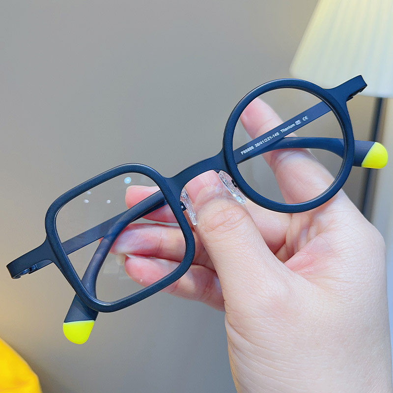 简丹百搭超轻一方一圆眼镜框架男女时尚复古舒适拼近视变色防蓝光