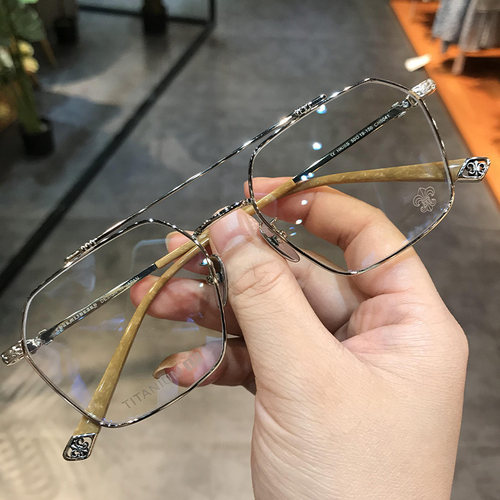 百搭纯钛复古风多边形防蓝光眼镜