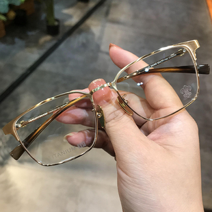 简丹萝心潮百搭眼镜框男女时尚钛架超轻商务大框眼镜架平光配近视