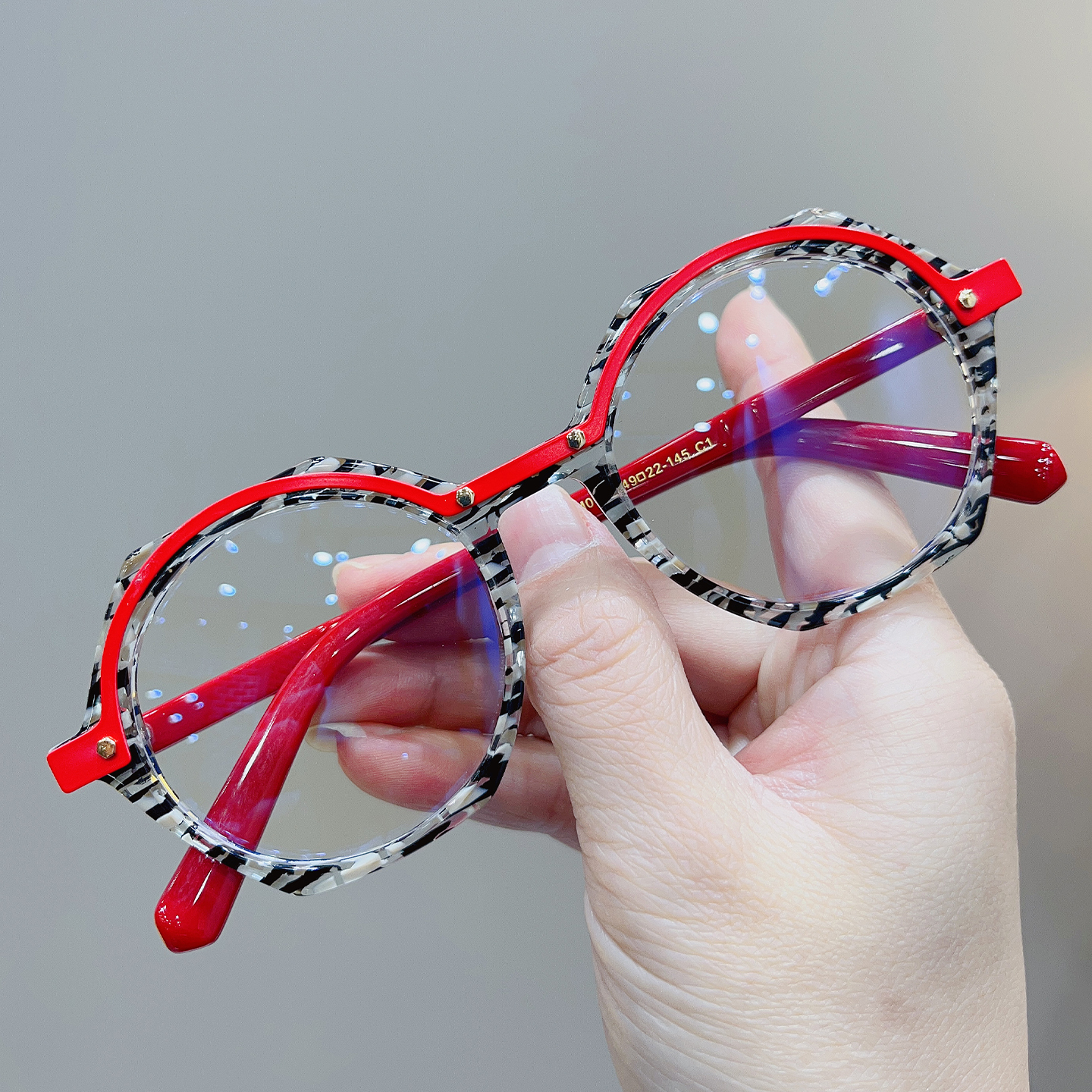 复古时尚拼色板材文艺眼镜框架