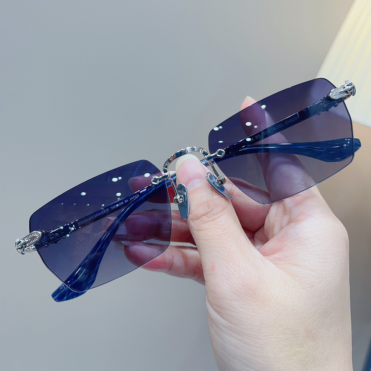 复古时尚大框无框太阳镜