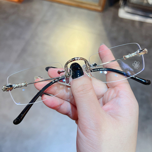 简丹萝心潮百搭新品眼镜框男女复古纯欲无框超轻文艺配近视眼镜架