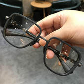 简丹萝心潮百搭眼镜框男女大脸加宽方形重工配防蓝光配近视眼镜架