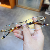 简丹萝心潮百搭眼镜框半框商务眼镜架男大脸简约时尚 近视眼镜男女