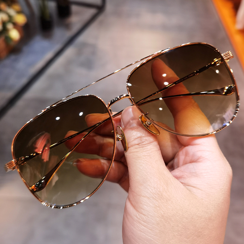 复古百搭超轻双梁防紫外线墨镜