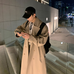 大衣 日系战壕克苏鲁高级感卡其色过膝男士 风衣外套男中长款 春秋季