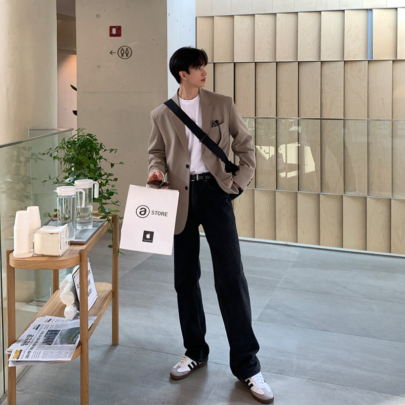 西装男休闲春秋季宽松韩版西服